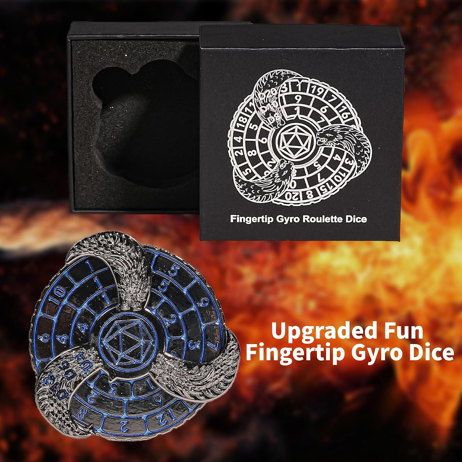 Detalle 2 de 7-in-1 DND Dice Spinner Roulette 7-sided metal dice 🎲