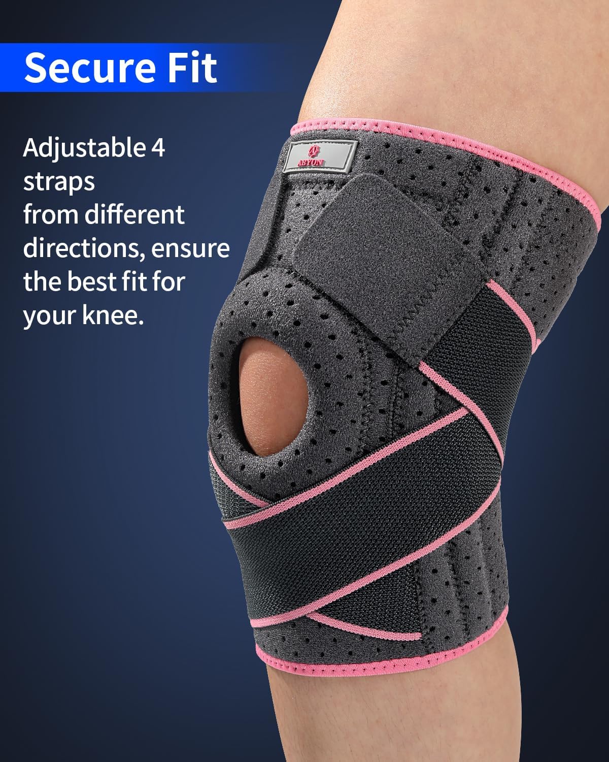 Detalle 2 de ABYON ML-UK-BDHX Adjustable Knee Brace with Side Stabilizers