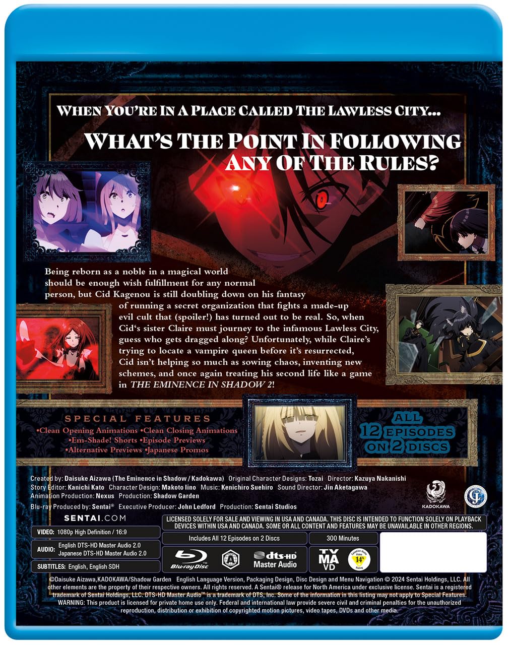 Detalle 2 de The Eminence in Shadow - Season 2 Blu-ray, 2-Disc Widescreen