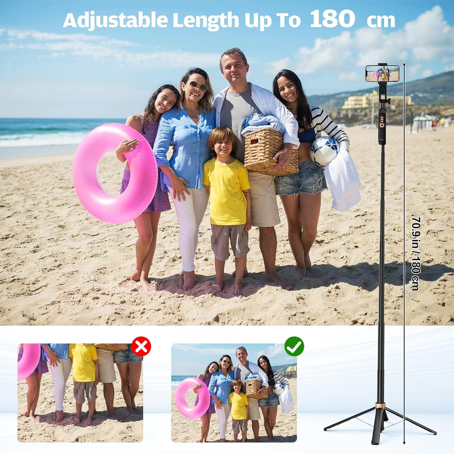 Thumbnail 2 de Avaspot 71" Selfie Stick Tripod 180cm