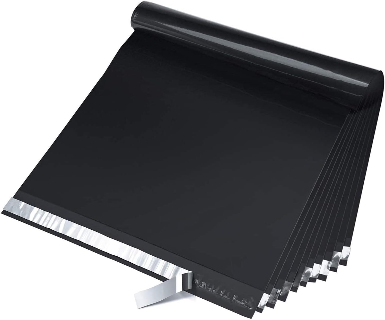 Detalle de Fuxury FU2021826 Large Poly Mailers, 14.5 x 19 in, Black, Self-Seal