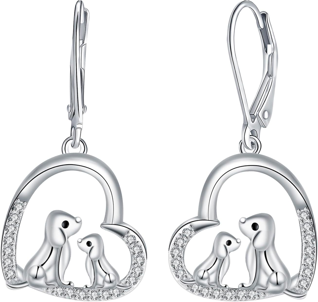 Thumbnail 6 de J.MUEN Ohrringe für Damen aus 925 Sterling Silber mit Katzen-Anhänger und Zirkonia (inkl. Geschenkbox)