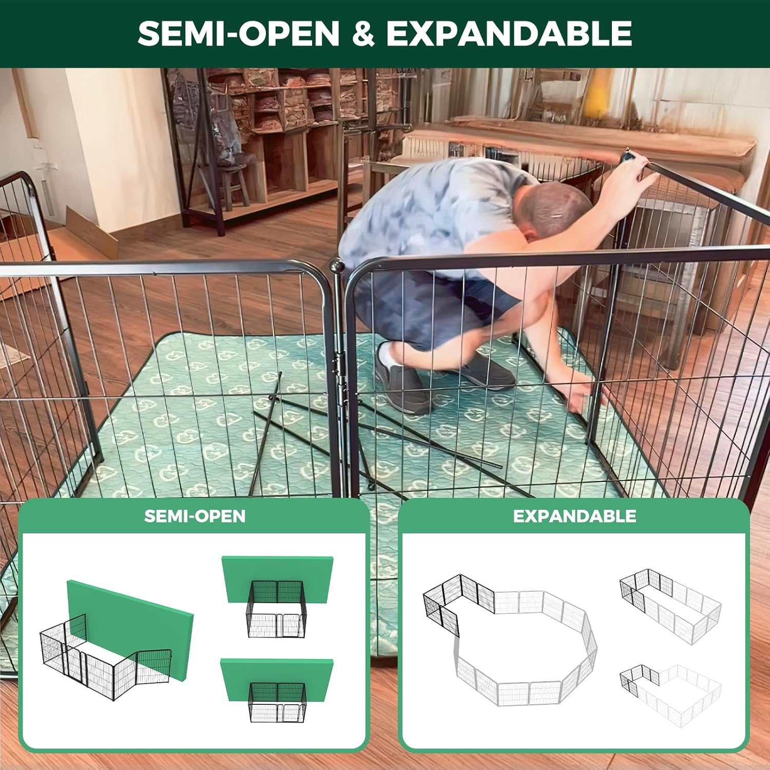 Thumbnail 6 de FXW Indoor Dog Playpen 32-inch 8-Panel
