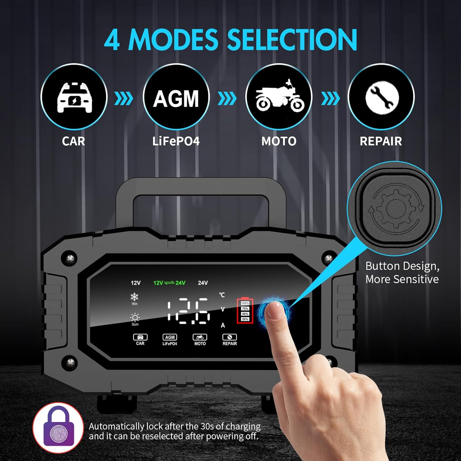 Thumbnail 3 de YONHAN Battery Charger 20A 12V/24V automotive battery charger