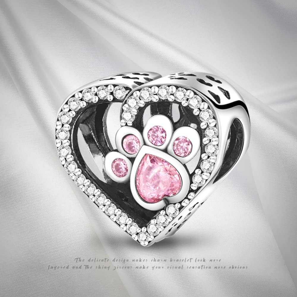 Detalle de KUNVONIC Charm Anhänger Damen aus 925 Sterling Silber für Armband & Halskette (kompatibel mit europäischen Charms)