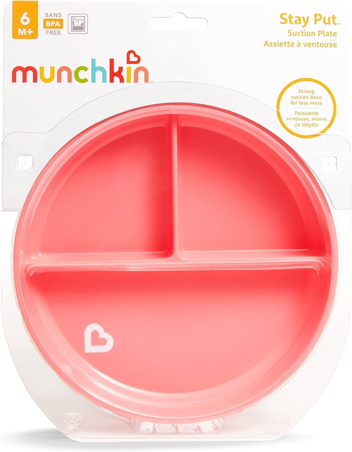 Detalle 2 de Munchkin FDMU11473PP たべたくなーる 吸盤付きプレート ライトピンク・仕切り付き