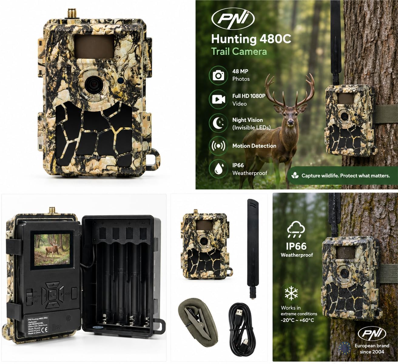 Detalle de PNI Hunting 480C PRO PNI-HU480C-PRO – kamera fotopułapka 4G, 24 MP i GPS