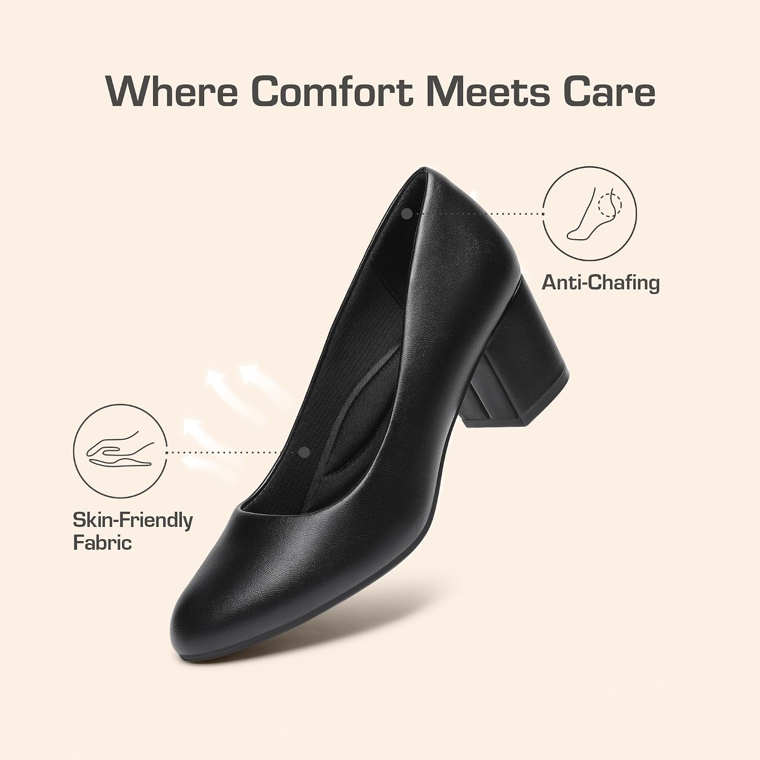 Thumbnail 6 de DREAM PAIRS Women's Pumps: Low Chunky Block Heel Dress Shoes with 3D Massage Insole