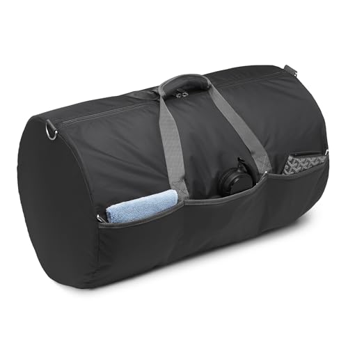 Detalle de Amazon Essentials Borsone Pieghevole in Nylon 63,5 cm – Nero, capacità 15,9 kg