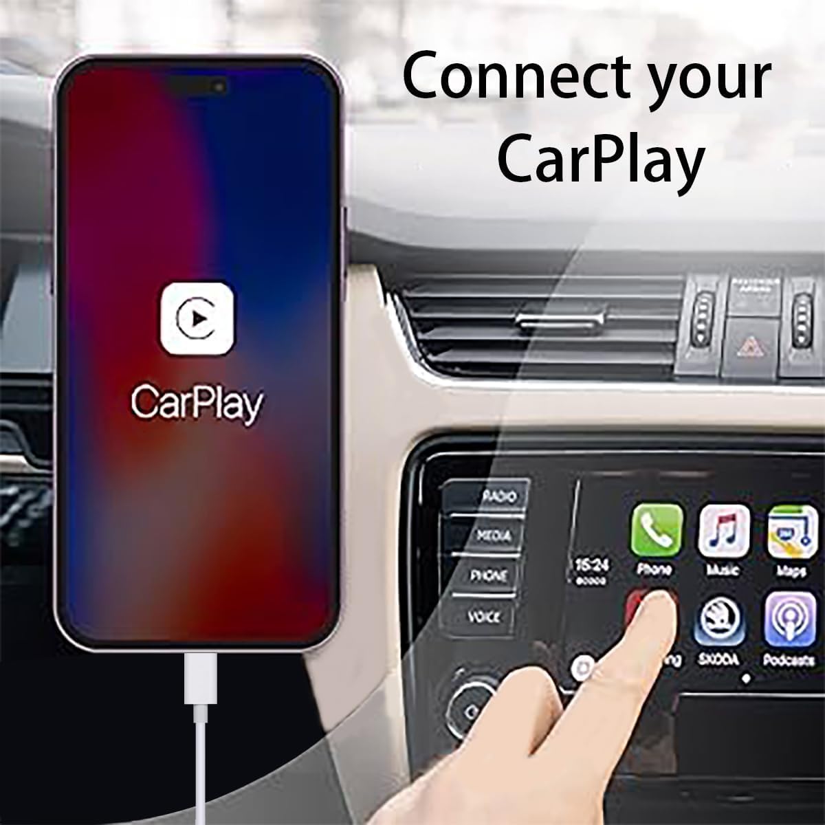 Detalle 2 de Car CarPlay Cable for iPhone 17 — 6FT
