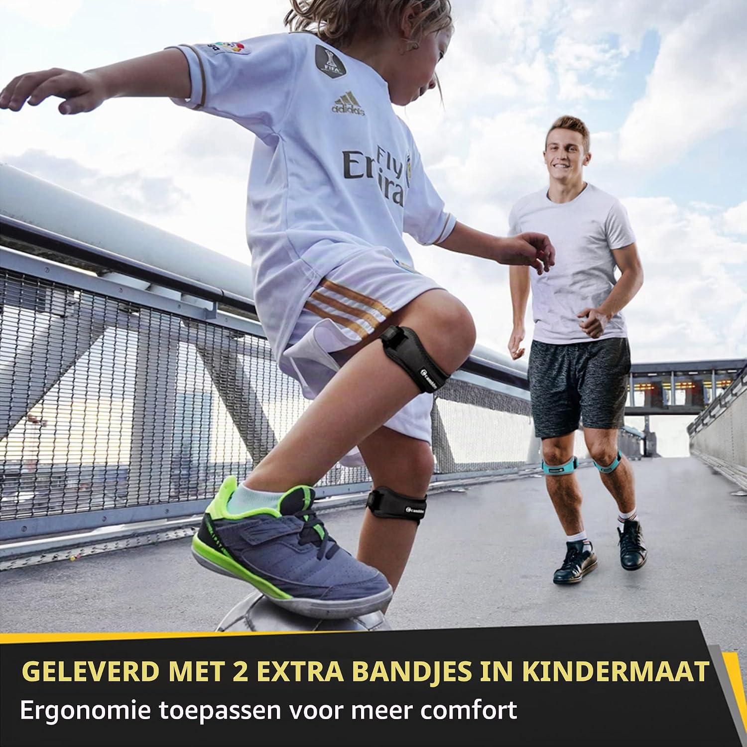 Detalle de CAMBIVO KSC-1 patellapeesband, verstelbaar en antislip, set van 2