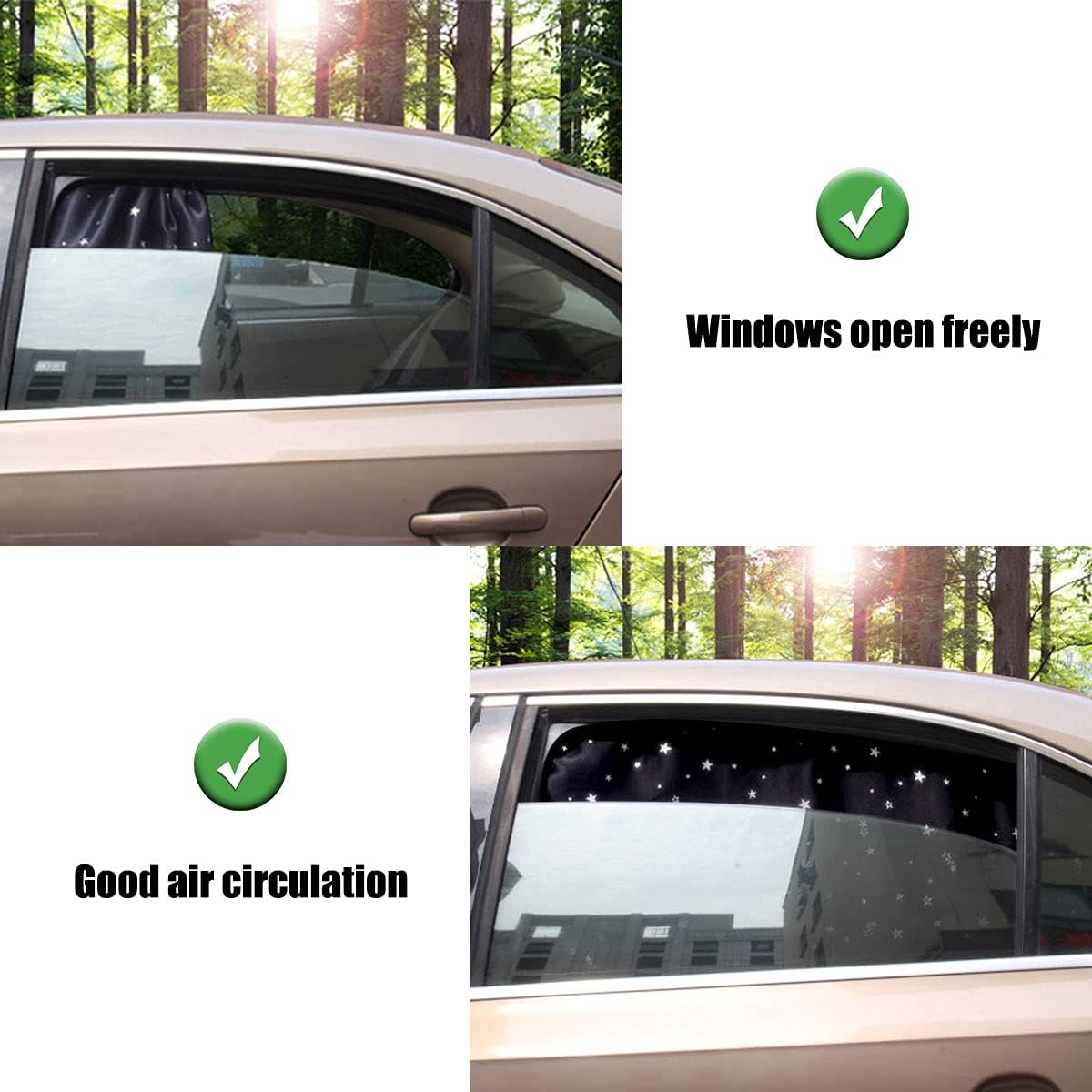 Thumbnail 4 de ZATOOTO 2 Pack Magnetic Car Side Window Shades with UV Protection