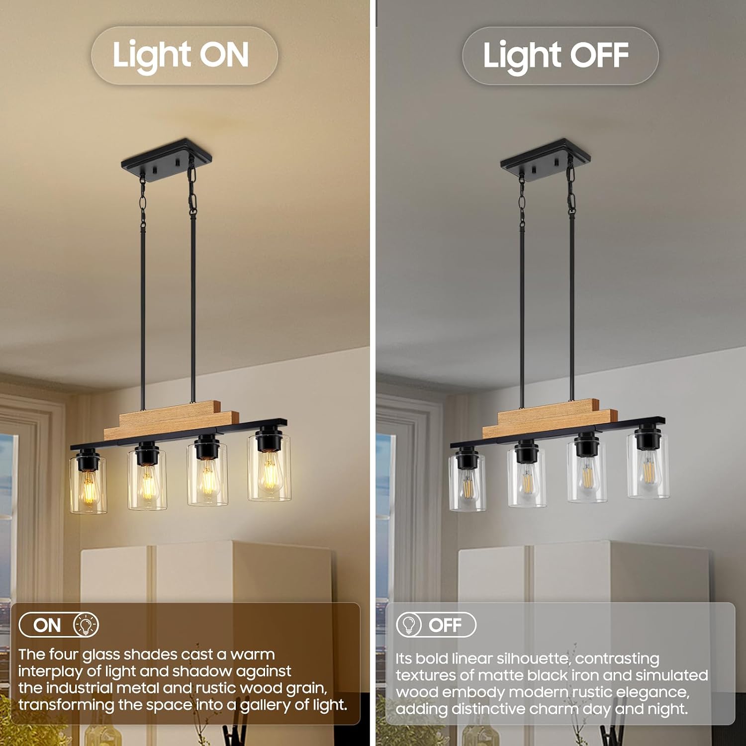 Thumbnail 5 de VerRon 4-Light Linear Chandelier