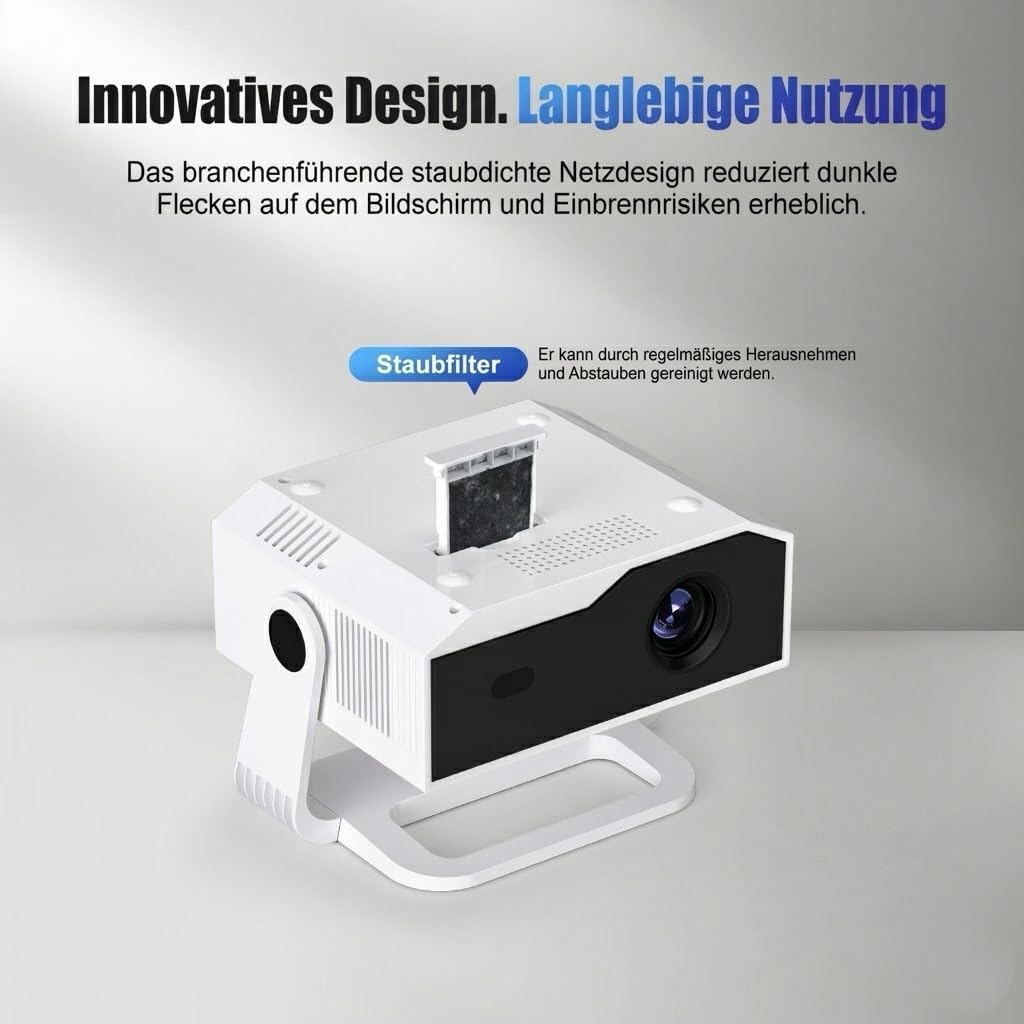 Thumbnail 6 de Smart Mini Beamer Android 14 mit WiFi 6, Bluetooth 5.2 und Auto-Trapezkorrektur – Smart Mini Beamer für Full-HD-Heimkino