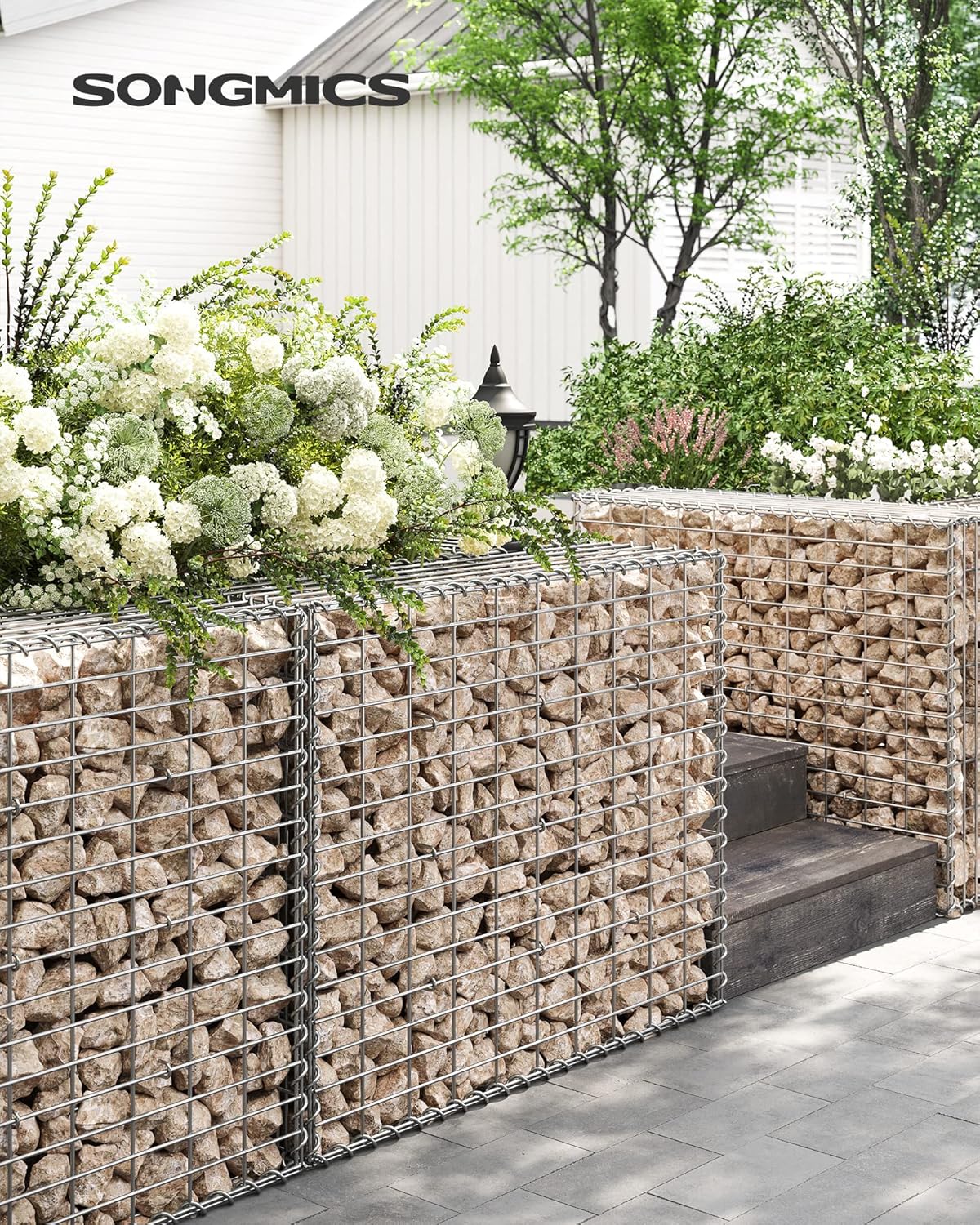 Detalle 2 de SONGMICS GGB283V1 Gabion pour Pierre 100 x 80 x 30 cm