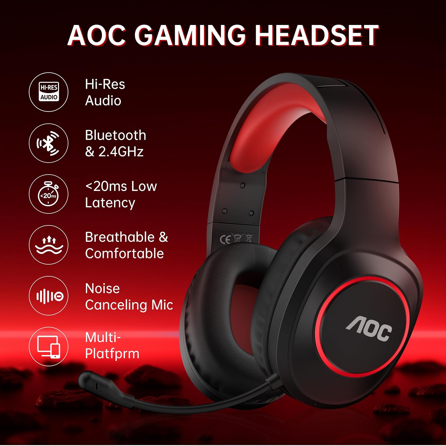 Detalle 2 de AOC Wireless Gaming Headset 45H battery