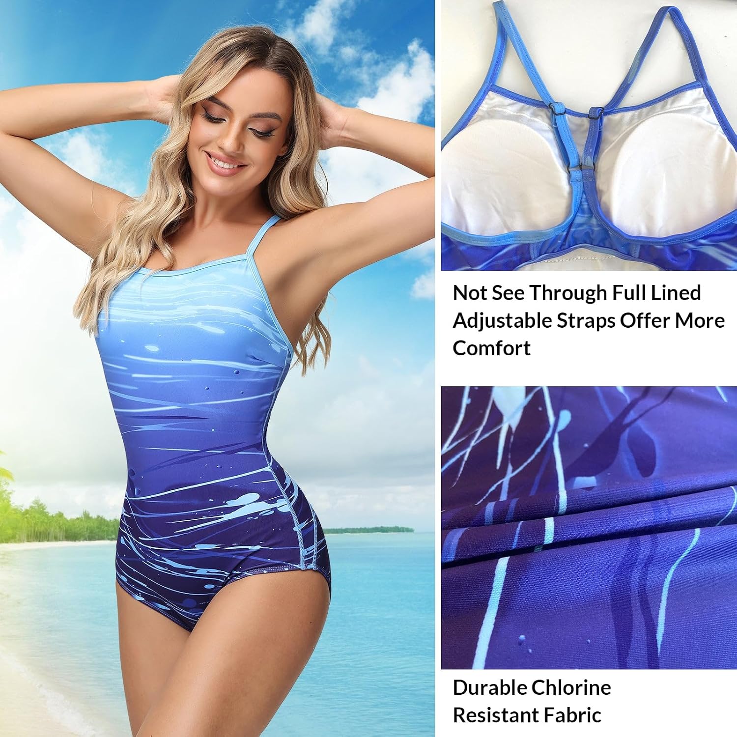 Thumbnail 4 de Baleaf Women's One-Piece Swimsuit, Polyester