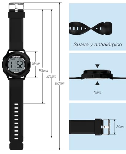 Thumbnail 2 de SOCICO Reloj Digital Deportivo Resistente al Agua ⌚