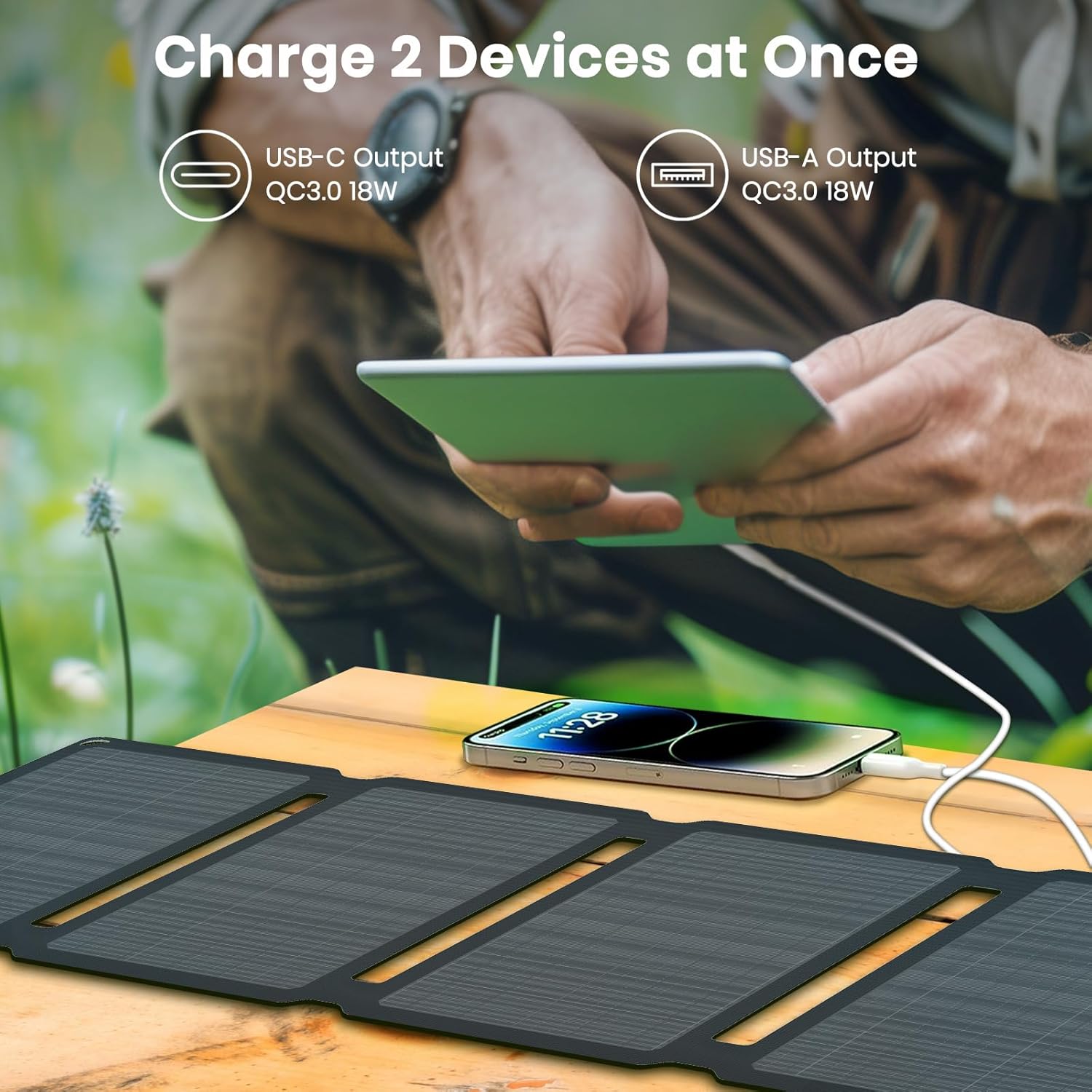 Thumbnail 3 de FlexSolar 30W Foldable Solar Charger 18W USB
