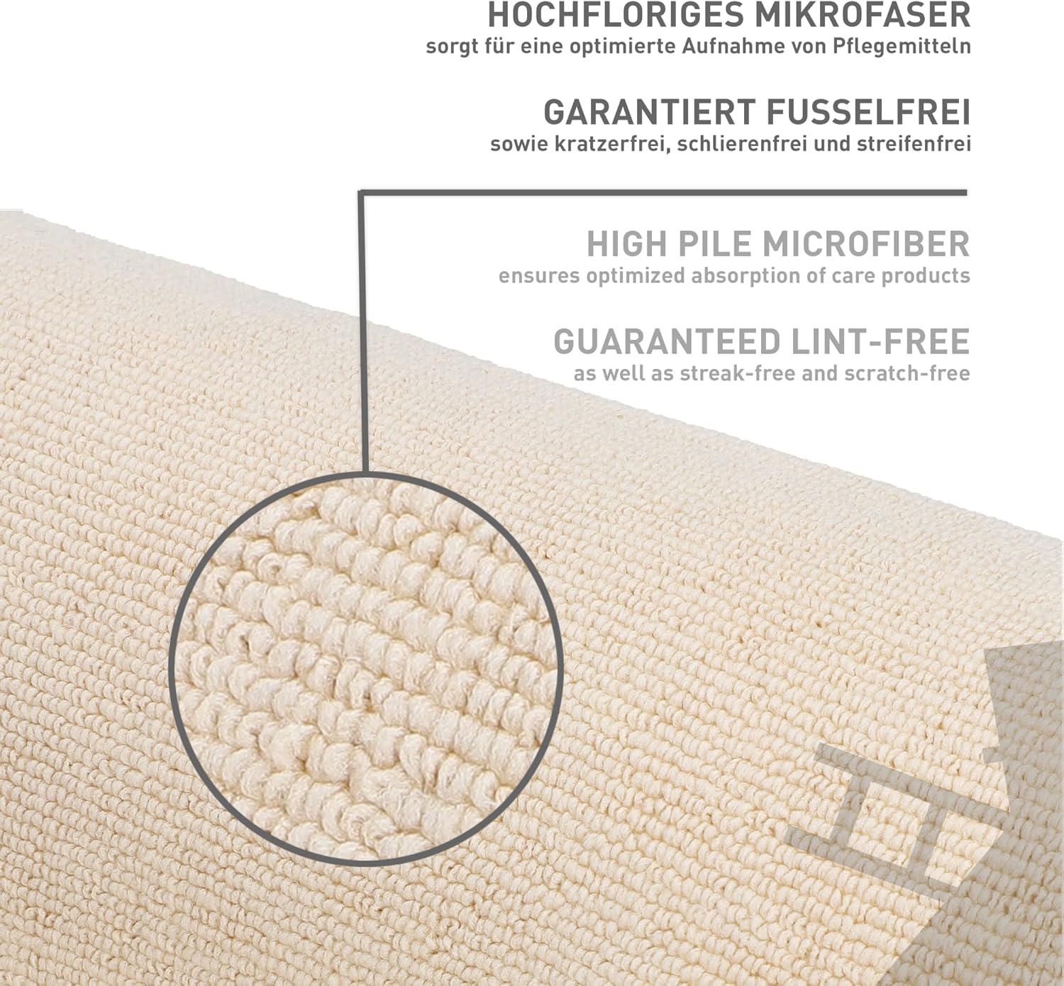 Thumbnail 2 de NIGRIN Mikrofaser-Tuch Leder 40x40 cm – sanfte Reinigung und Pflege, fusselfrei