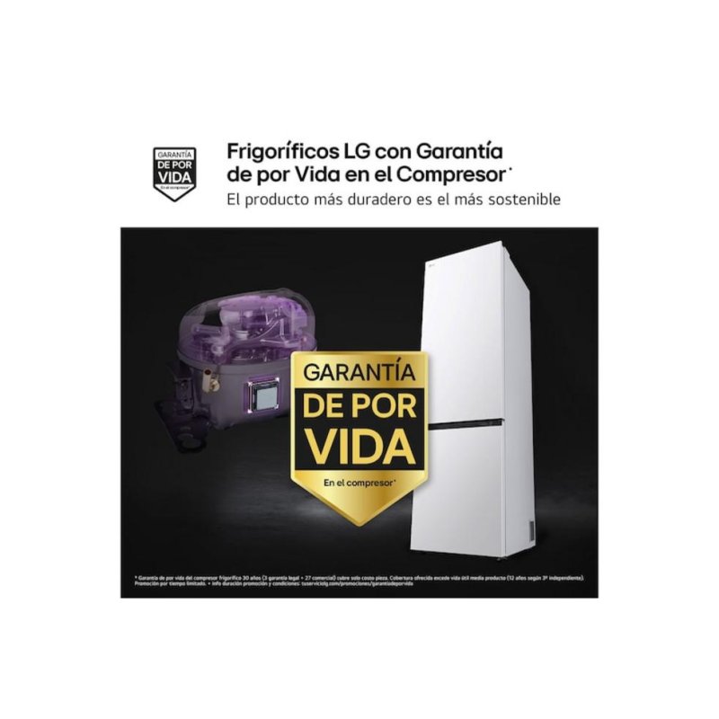 Detalle 2 de Frigorífico combi LG GBBSJ20ESW No Frost 203 cm 375 L WiFi IA blanco