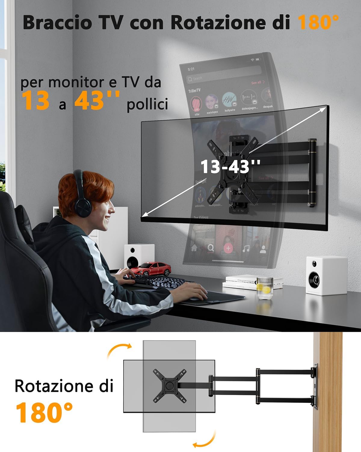 Thumbnail 5 de WHYFONE Supporto TV 1036 mm