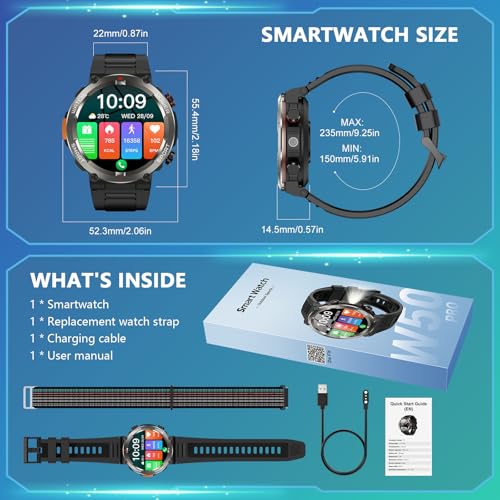 Thumbnail 7 de Baolubao Reloj Inteligente para Hombre con Linterna, Brújula y Llamadas Bluetooth — 120+ Modos Deportivos, IP68