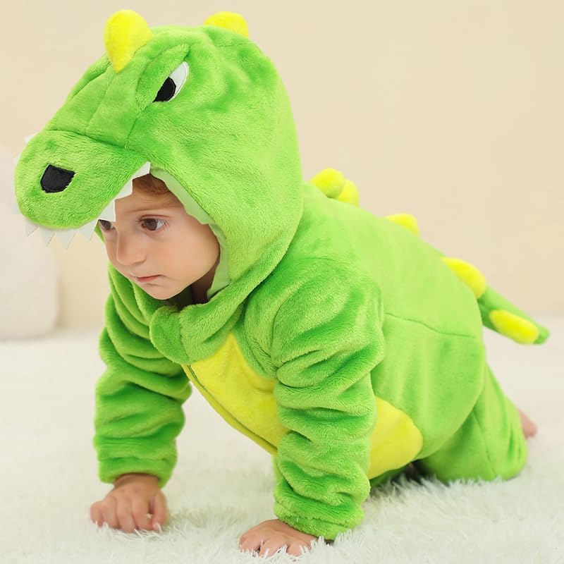 Detalle 2 de Dream cosplay Baby Flannel Animal Costume, Hooded Button-Front One-Piece