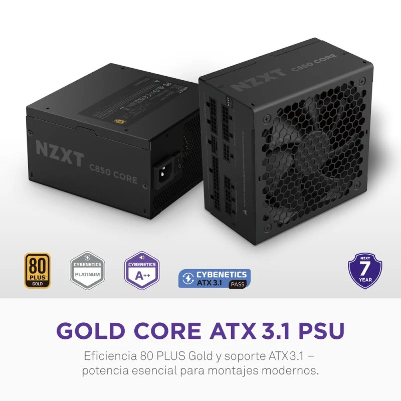 Detalle de NZXT C850 Gold Core: Fuente de Alimentación modular 850W 80 Plus Gold