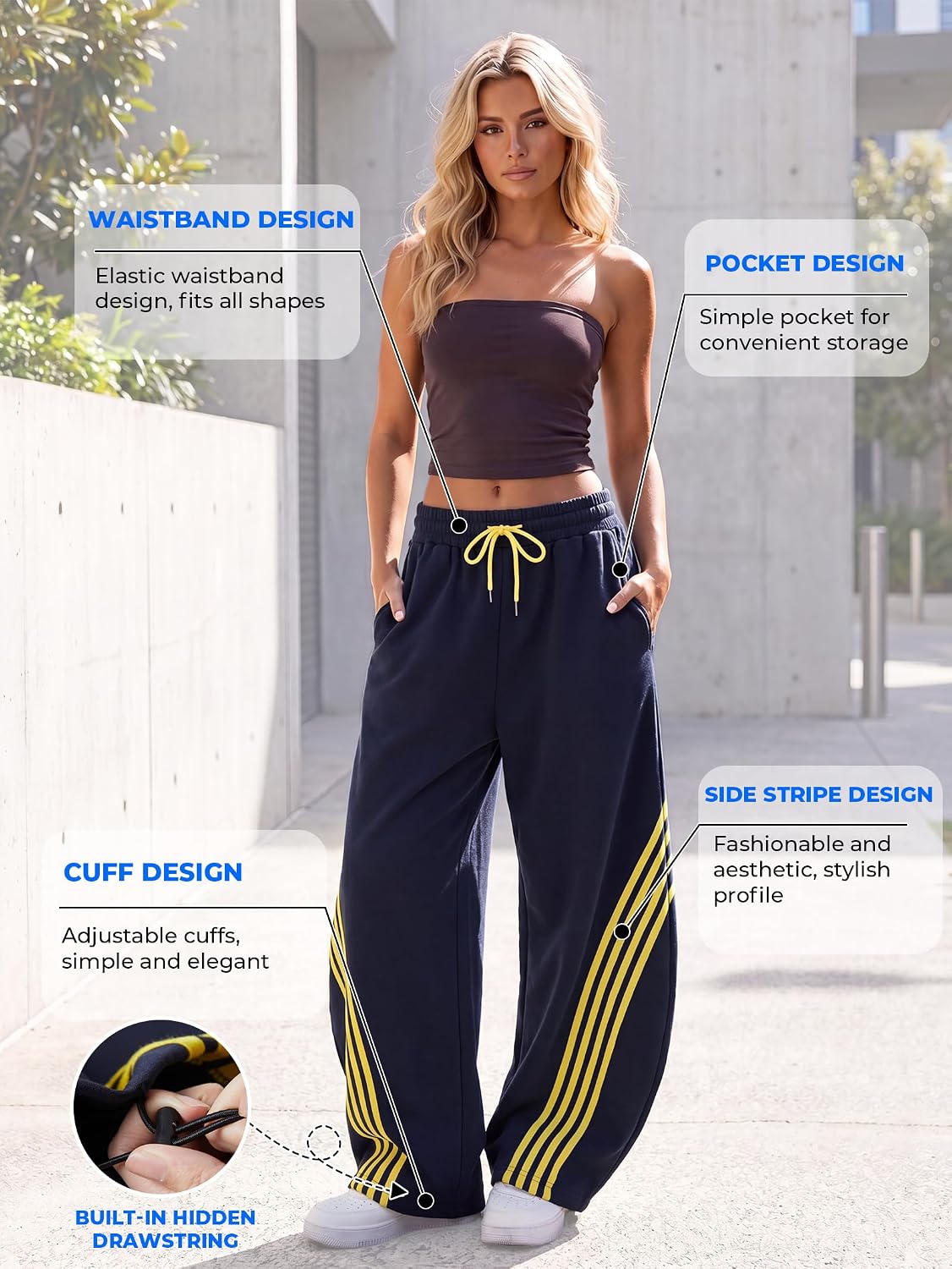 Thumbnail 5 de EMMIOL Women's Sweatpants, Wide-Leg