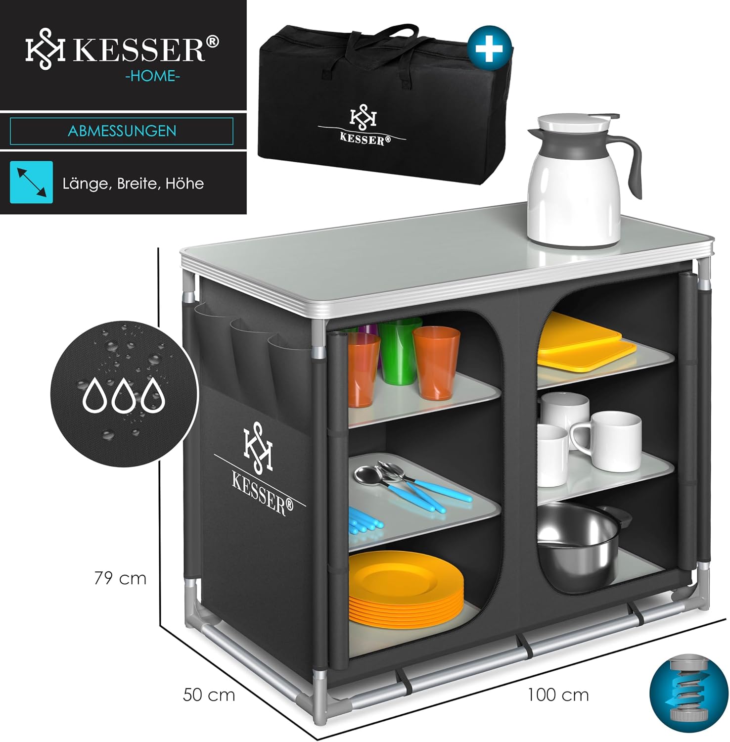 Thumbnail 6 de KESSER Campingküche F6 – Tragetasche inklusive, robustes Aluminiumgestell, kompakte Reiseküche