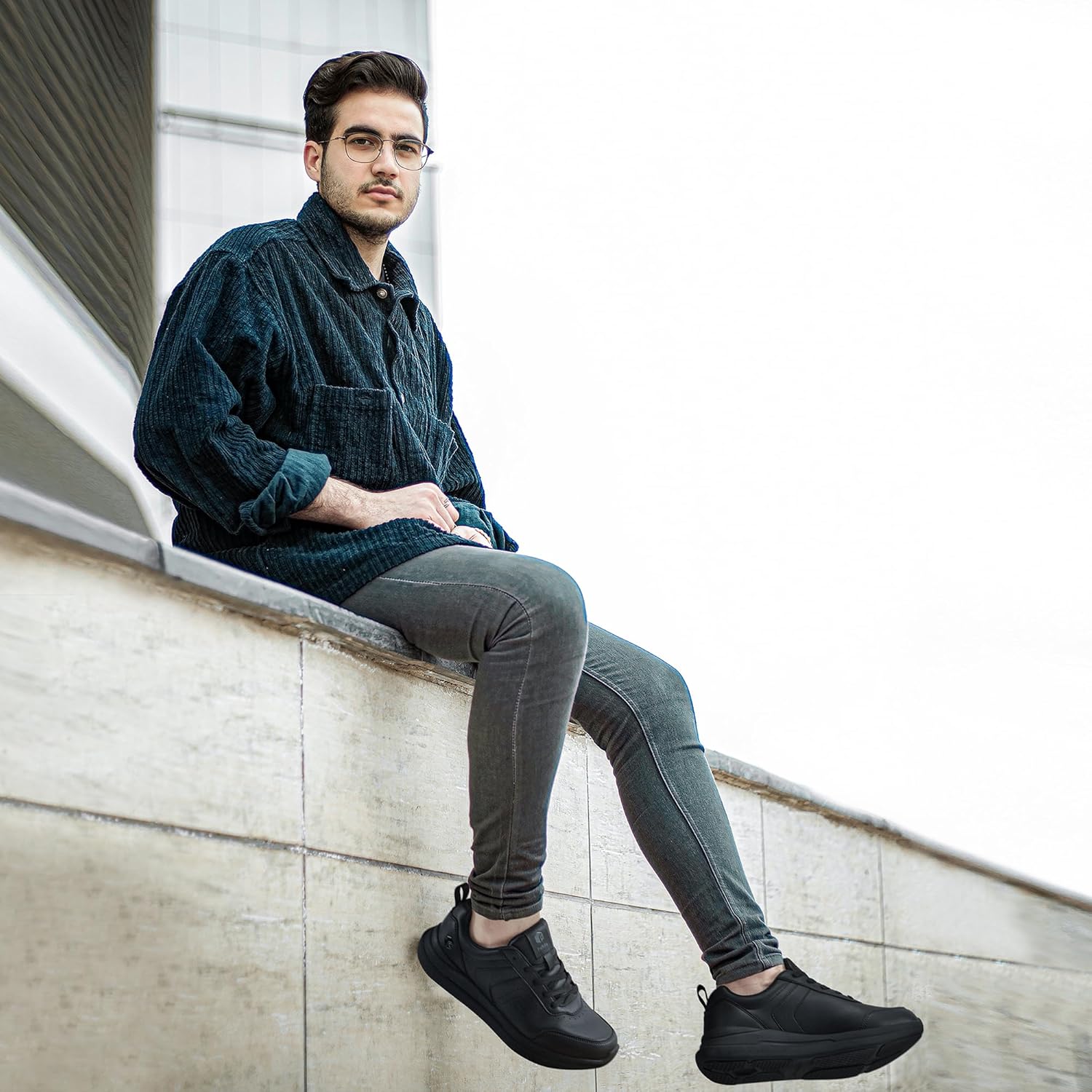 Thumbnail 1 de FitVille Extra Weit Freizeitschuhe Herren – Veganes Leder, gepolsterte Laufsneaker mit besonders breiter Passform