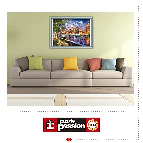Detalle 1 de Educa Puzzle 2000 Piezas Londres al Atardecer 🖼️ Incluye Pegamento