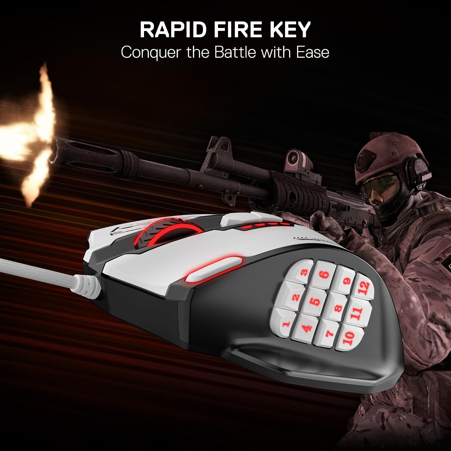 Thumbnail 2 de Redragon M908WB Impact RGB gaming mouse with 12 side buttons, up to 24,000 DPI and programmable macros