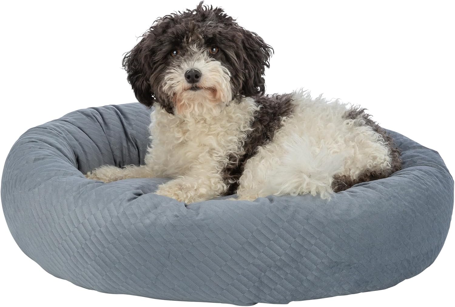 Detalle de TRIXIE Panier pour Chien Alena Ø60 cm – Panier Rond Douillet Bleu-Gris, Housse Lavable