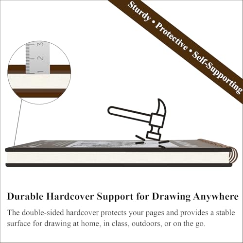 Detalle de Fuxi 9" x 12" Sketch Book, Top Spiral Bound, 100 Sheets (68lb/100gsm) – Dry Media Paper