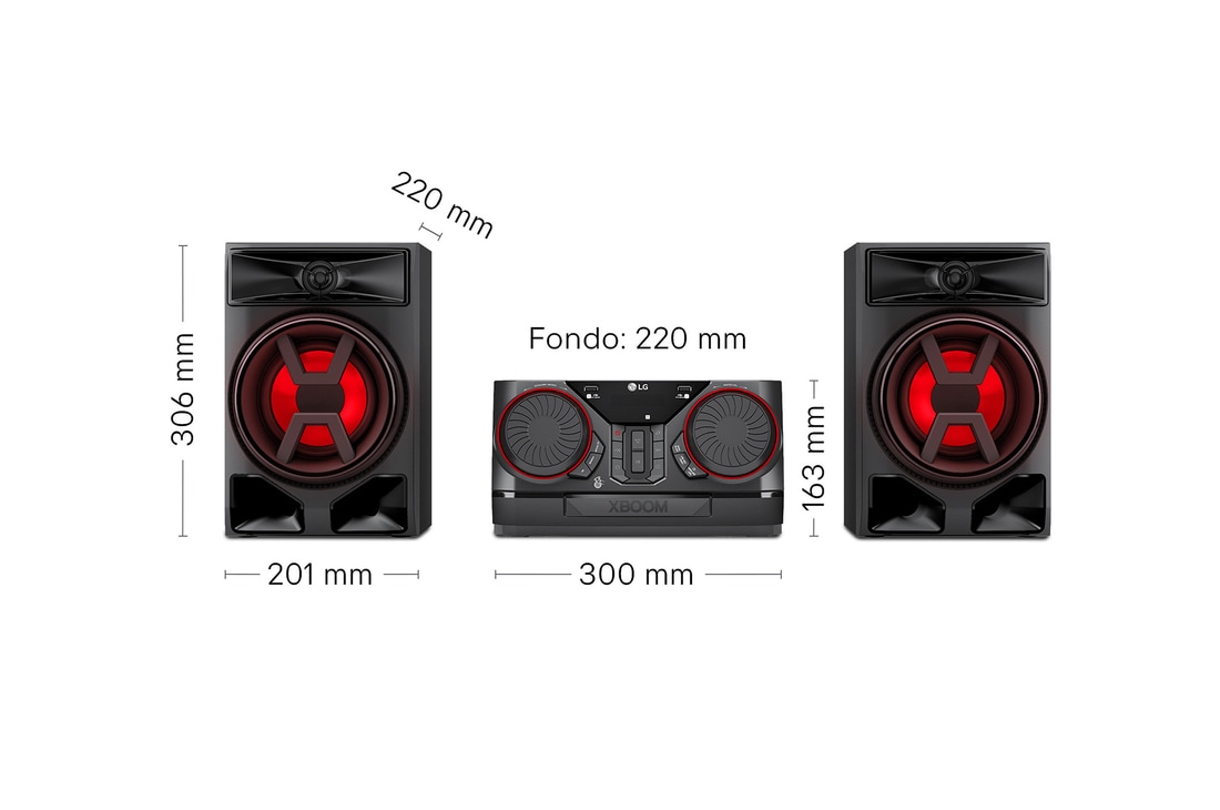 Detalle de LG XBOOM La Bestia CK43N: altavoz de 300 W para fiestas y eventos