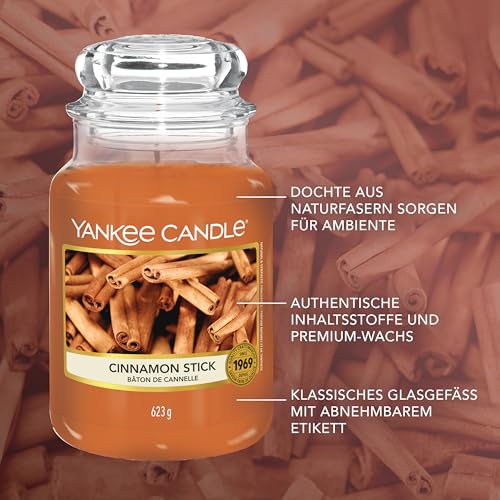 Detalle 1 de Yankee Candle Cinnamon Stick Duftkerze im Glas, groß, 110 bis 150 Stunden