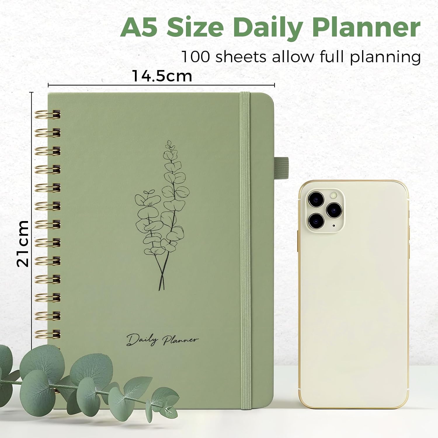 Detalle 2 de Umriox Daily Planner Undated A5 Green