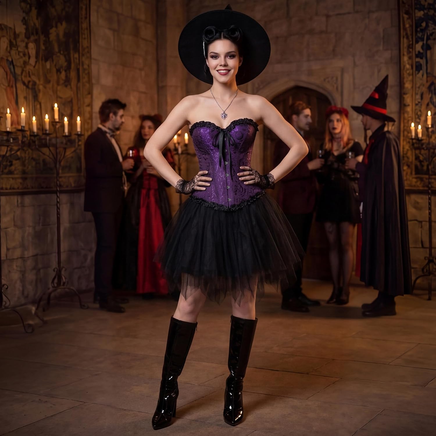 Thumbnail 6 de Zhitunemi Corsets-Ye819 Victorian Overbust Corset Top in Floral Brocade