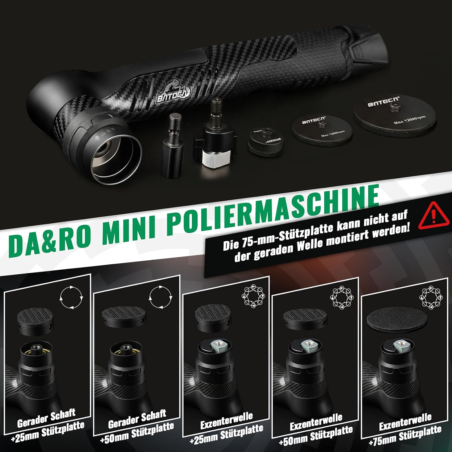 Detalle 2 de BATOCA S5 Mini Poliermaschine – 2-in-1 Akku-Poliermaschine mit Rotations- und Exzenterfunktion