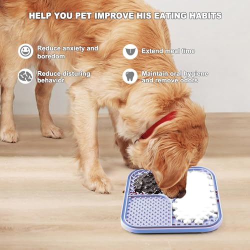 Detalle de Azyh Lote de 2 alfombrillas para lamer para perros y gatos – Alimentación lenta y alivio de la ansiedad