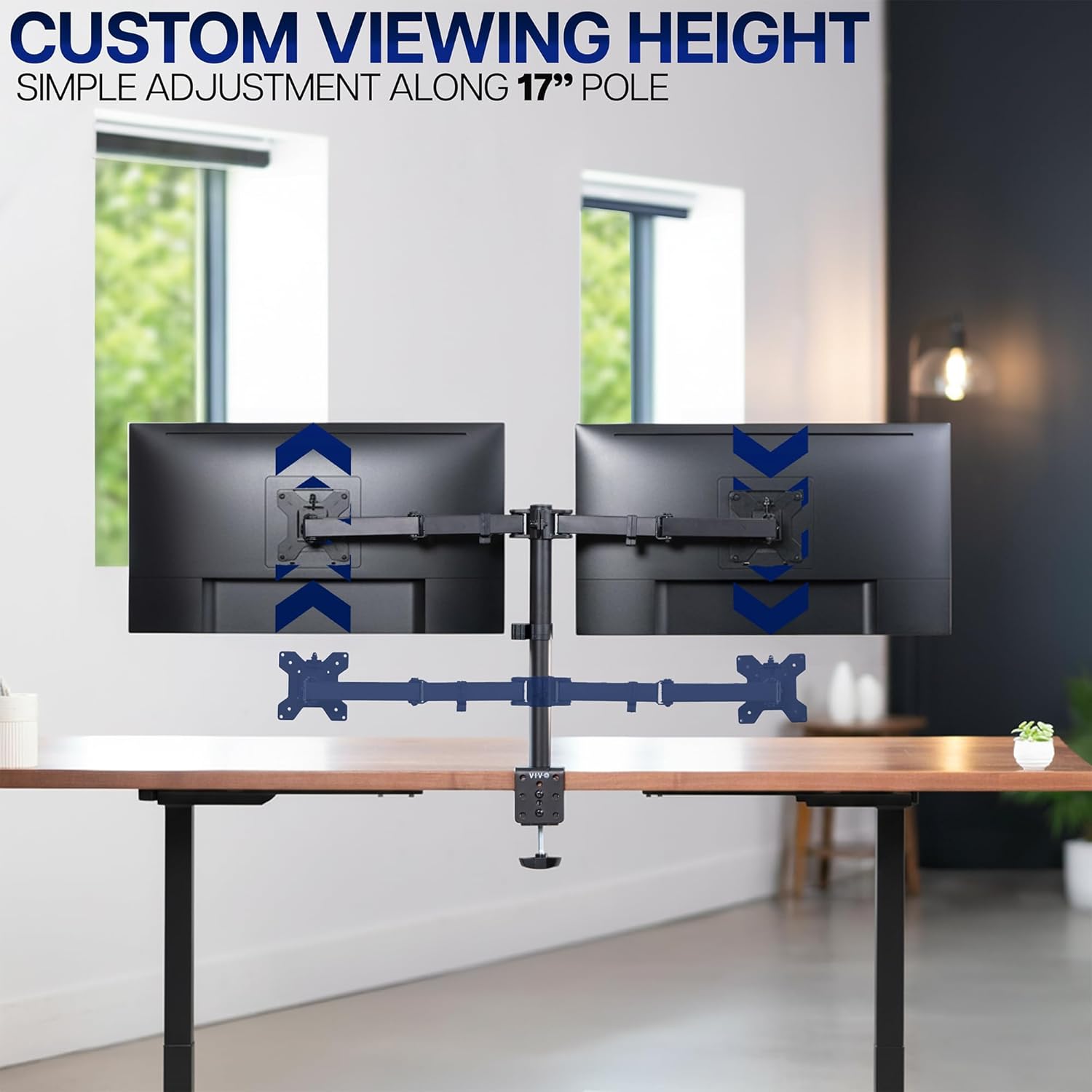 Thumbnail 4 de VIVO Dual Monitor Desk Mount STAND-V002 (Heavy Duty, Holds 2 Screens up to 30")