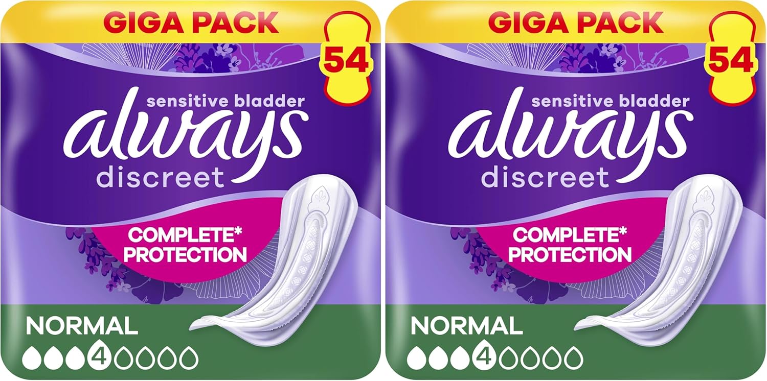 Thumbnail 6 de Always Discreet Serviettes pour fuites urinaires – Normal, 54 serviettes