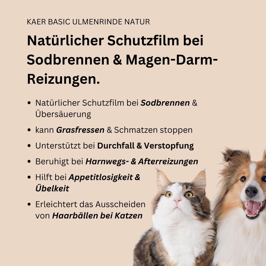 Detalle de kaer basic Amerikanische Ulmenrinde für Hunde & Katzen (500 g) – sofort lösliches Slippery Elm Bark Pulver