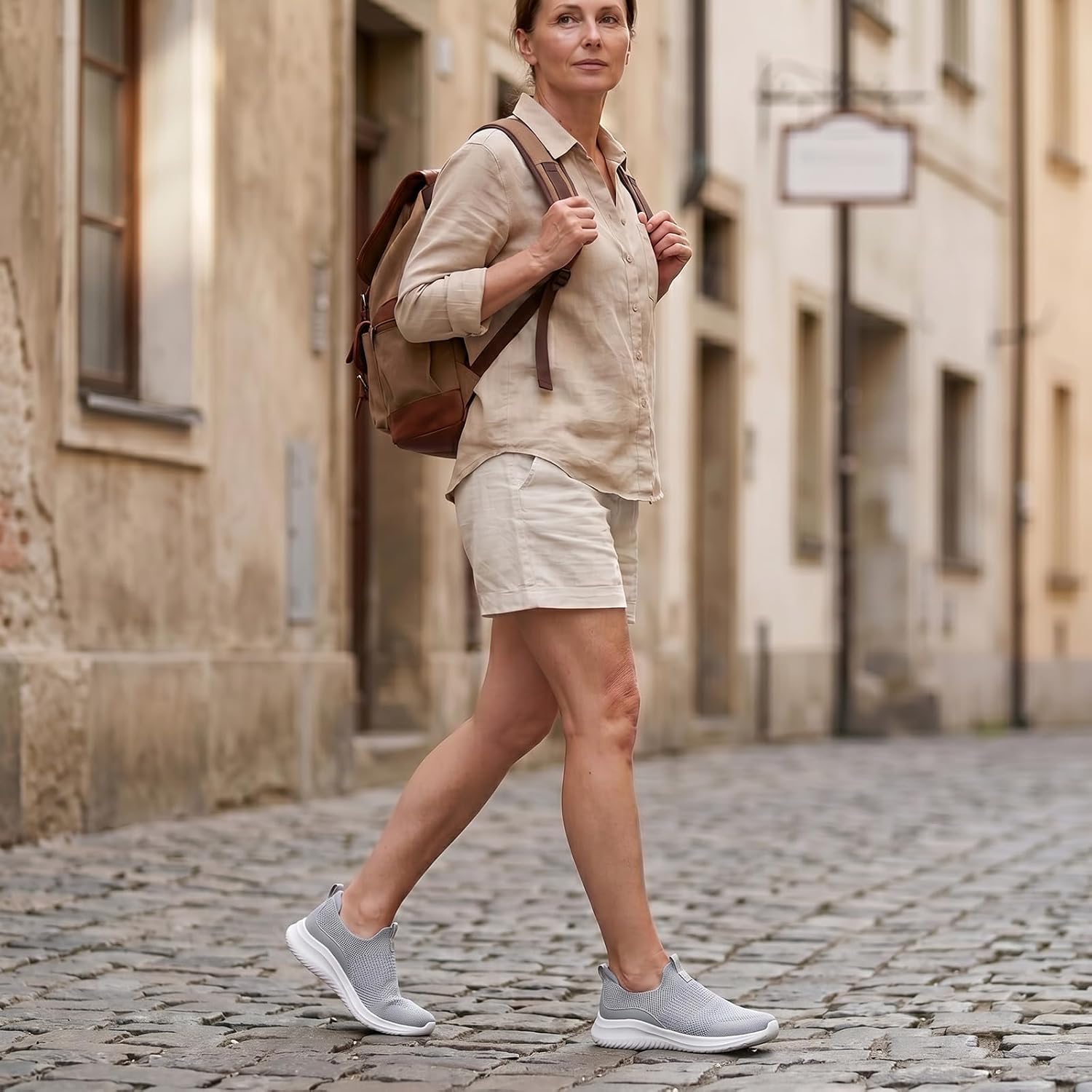 Detalle 2 de TIOSEBON Damen Walking Tennisschuhe Strick – Leichtgewicht, Slip-On & Atmungsaktiv