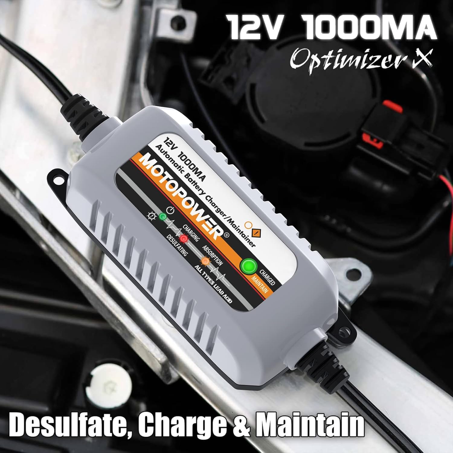 Thumbnail 1 de MOTOPOWER MP00205B 12V 1000mA chargeur/mainteneur automatique pour batteries au plomb