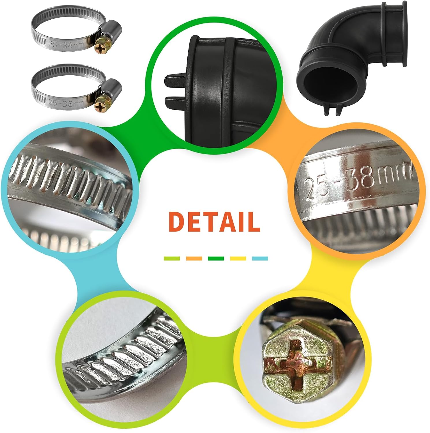 Thumbnail 3 de DZQPPC WD24X33918 Dishwasher Elbow Hose Replacement with 2 Clamps