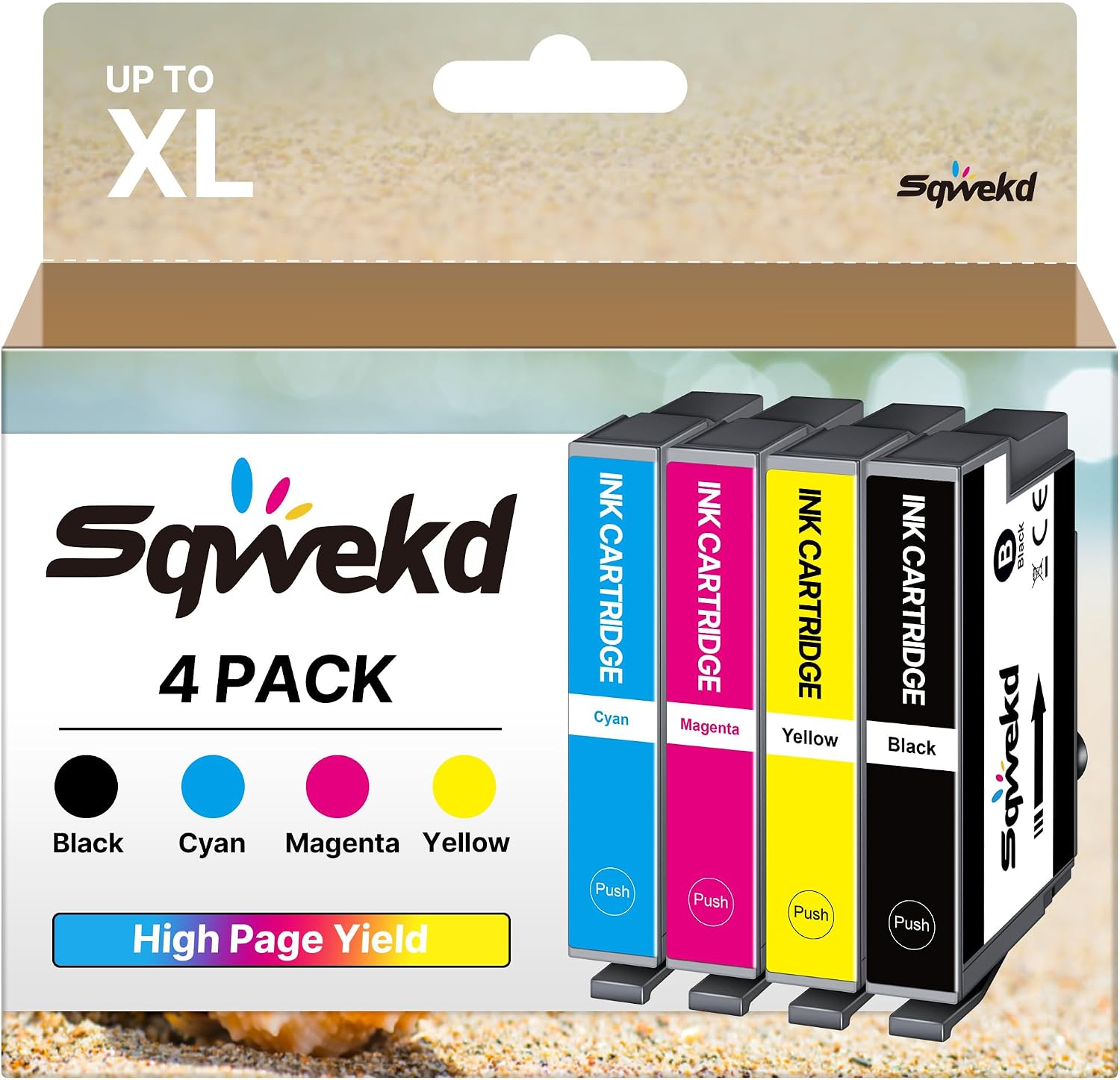 Detalle de Sqwekd 4 pack compatibile Epson 603XL per Expression Home & WorkForce (Nero/Ciano/Magenta/Giallo)