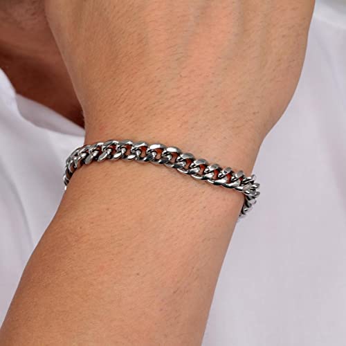Detalle de Morellato CATENE: Bracciale da uomo in acciaio, 22 cm, stile sobrio e duraturo